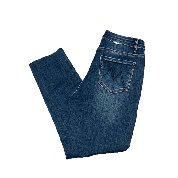 Mother Looker Ankle Fray Girl Crush Jeans Womens 28x26 Skinny Stretch Blue Denim - Picture 1 of 13